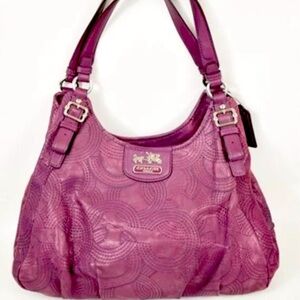 Leather Coach Madison | purple, violet shoulder bag